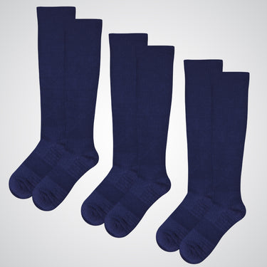 Blue 3-pack compression socks for edema