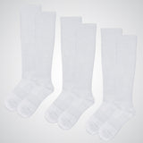 3-pack white knee-high compression socks