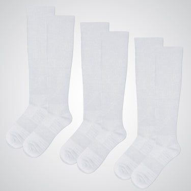 3-pack white knee-high compression socks