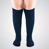 Blue knee-high non-binding socks