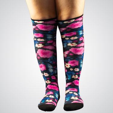 Butterfly knee-high compression socks