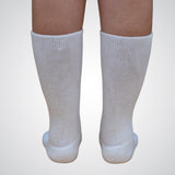 Crew-high white non-binding socks