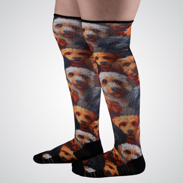 Dog print compression socks