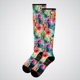 Floral compression-socks