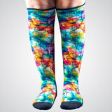 Floral knee-high compression socks