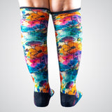 Floral print compression socks