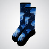 Jellyfishes crew non-restrictive socks
