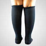 Solid black compression socks