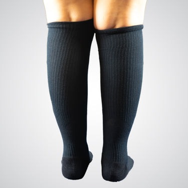 Solid black compression socks