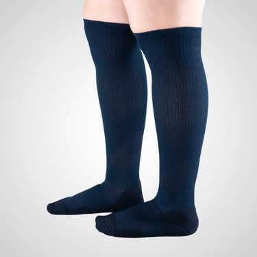Solid blue compression socks
