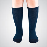Solid blue non-binding socks