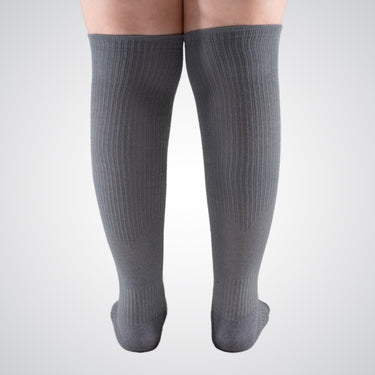 Solid gray compression socks