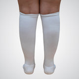Solid white compression socks