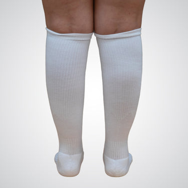 Solid white compression socks