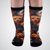 Stretch socks crew length