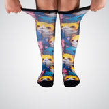 Stretchy socks knee-high length