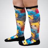 Stretchy socks with cats