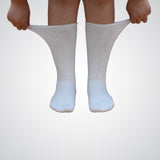 Stretchy white non-binding socks