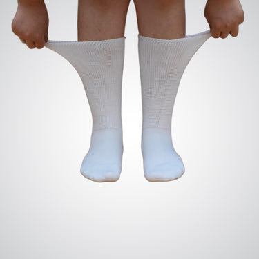 Stretchy white non-binding socks