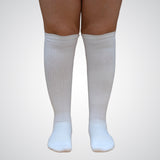 White knee-high compression socks