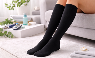 Women wearing black diabetic socks